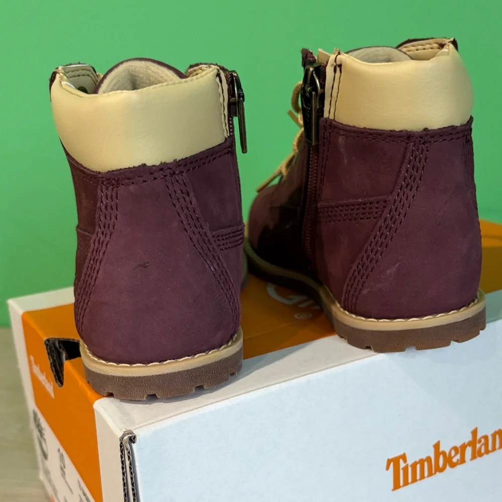 Timberland Kids' Maroon Lace-Up Boots size 10